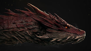 red and grey dragon head digital wallpaper, 3D, dragon, Smaug HD wallpaper
