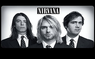 Nirvana gray scale photo