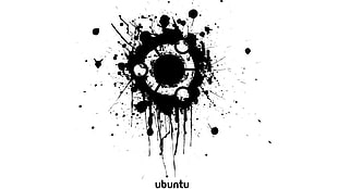 black and white Ubuntu logo HD wallpaper