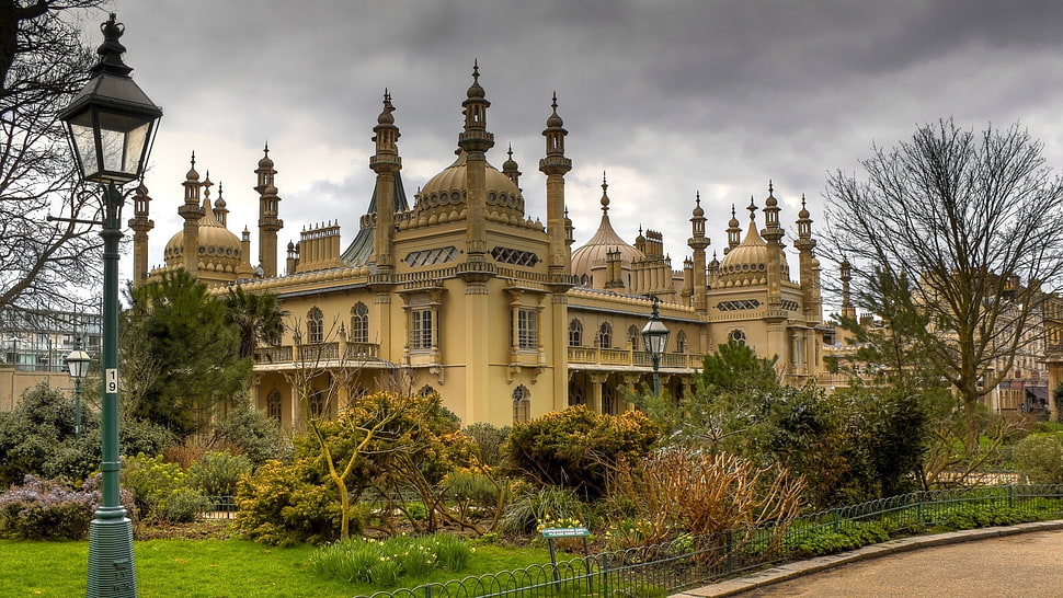 brown mosque, nature, architecture, England, UK HD wallpaper