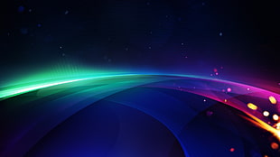 green and purple light illustration HD wallpaper