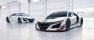white and grey Acura NSX coupe, Acura NSX, race cars, vehicle, car HD wallpaper