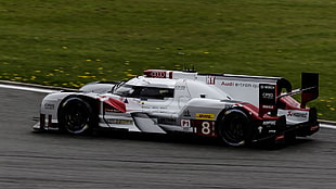 white and black RC car, Audi R18 e-tron quattro, racing