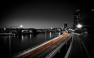 bridge with vehicles timelapse photography HD wallpaper