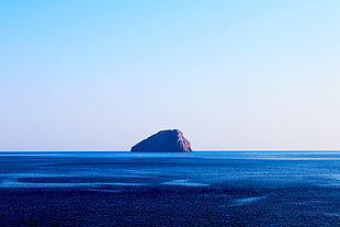 red mountain stone, nature, island, sea, landscape