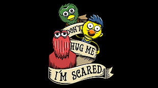 Don't Hug Me i'm Scared poster, quote HD wallpaper