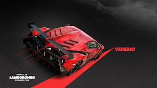 red and black car, Lamborghini, Lamborghini Veneno, Driveclub, video games HD wallpaper