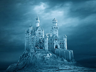 palace illustration, castle HD wallpaper