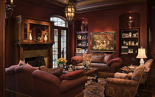 living room with couch and center tables