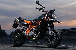 black and orange naked motorcycle