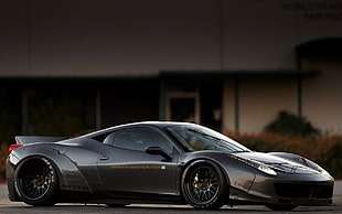 black supercar, car, Ferrari
