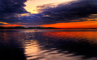 photo of body of water during nighttime