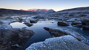 gray rocks, photography, landscape, nature, water