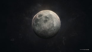 moon digital wallpaper