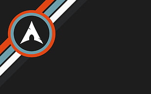 triangular white, gray, and orange logo HD wallpaper