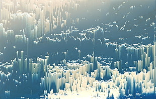 white illustration, pixel sorting, glitch art HD wallpaper