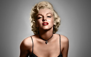 Marilyn Monroe wearing pendant necklace HD wallpaper