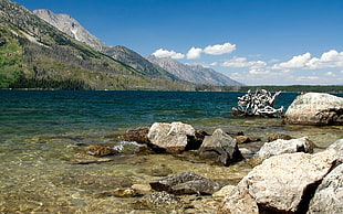 rock formation near body of water