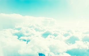 white and blue clouds HD wallpaper