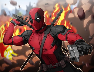 Deadpool illustration, Deadpool, Marvel Comics, Artwork