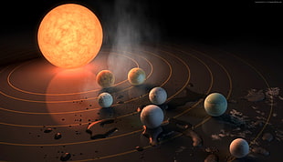 photo of Solar System illustration HD wallpaper