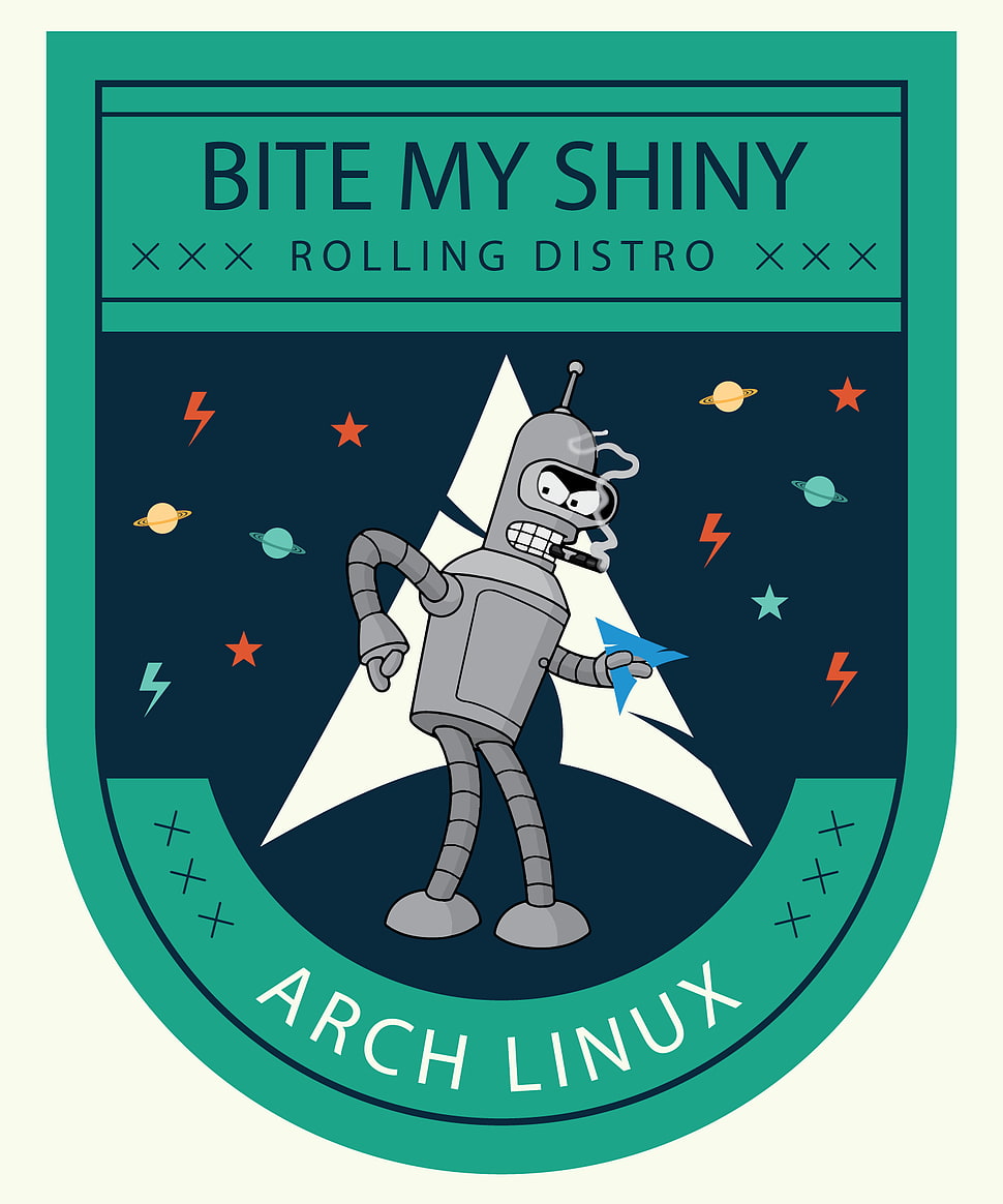 robot character illustration, Linux, Archlinux, logo, Futurama HD wallpaper