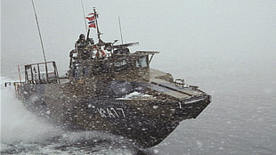 black warship, military, Norway, Royal Norwegian Navy, boat HD wallpaper