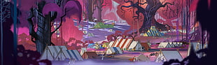 assorted-color tent illustration, The Banner Saga, video games, artwork, concept art HD wallpaper