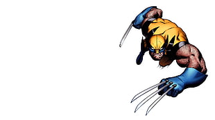 Wolverine graphic artwork, Wolverine, white background, Marvel Comics HD wallpaper