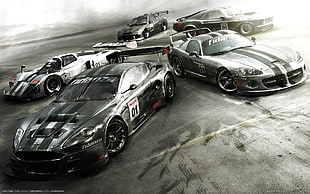 five gray coupes, Race Driver: GRID, car HD wallpaper
