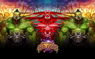 green and red plastic toy, whispers of the old gods, Hearthstone HD wallpaper