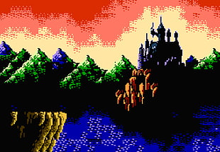 castle and trees artwork, Castlevania, castle, video games, blood HD wallpaper