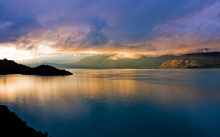 calm body of water, nature, landscape, water, sky