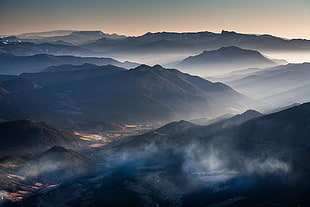 black mountains, nature, photography, landscape, morning