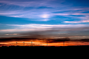 silhouette photo of windmill HD wallpaper