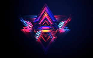 multicolored star digital wallpaper, abstract, Justin Maller, Facets