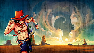 Monkey De Luffy digital wallpaper, Portgas D. Ace, One Piece, anime boys, anime