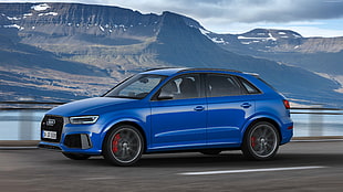 blue Audi A-series HD wallpaper