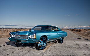 blue Chevrolet Camaro 4th gen coupe, car, Chevrolet Impala