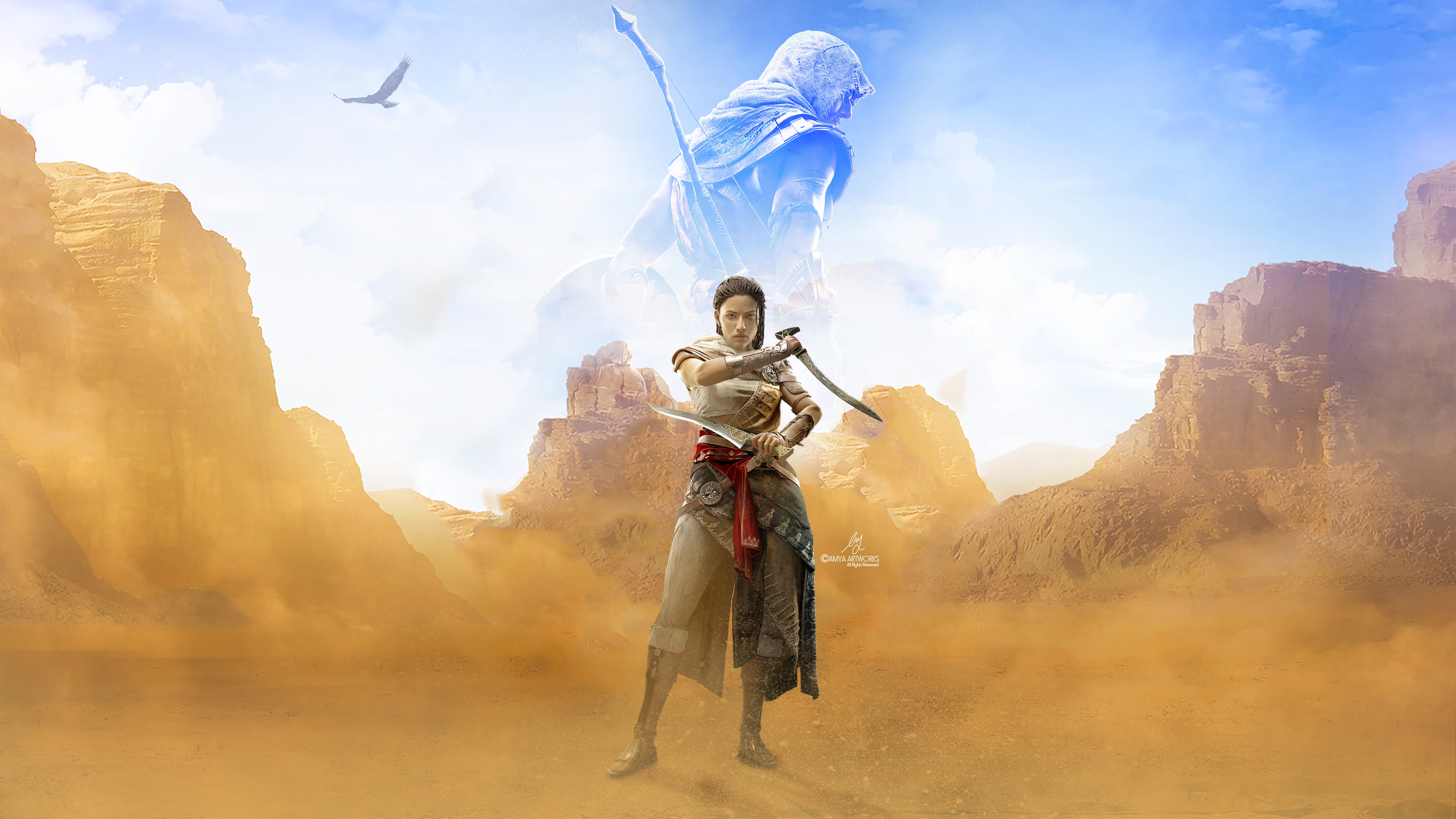 Aya, Assassin's Creed: Origins, Artwork, 4K