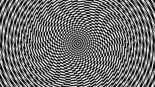 optical illusion, digital art, monochrome HD wallpaper