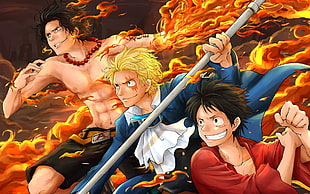 One Piece, manga, Sabo , Monkey D. Luffy HD wallpaper
