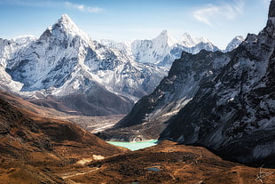 gray rock mountains, Nepal, nature, landscape, mountains HD wallpaper