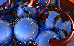 blue christmas baubles