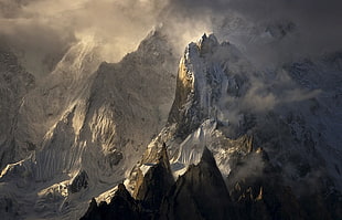 snow covered mountain, sunlight, mountains, Himalayas, snowy peak