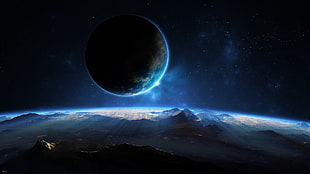 Earth, space, space art, planet, landscape HD wallpaper