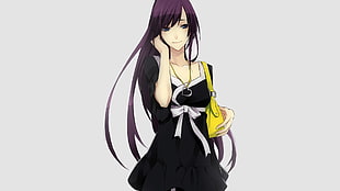 purple haired female anime character