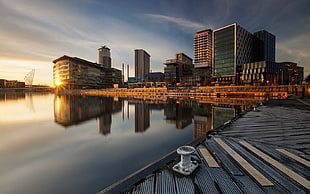 landscape photography of skyscraper building during sunset