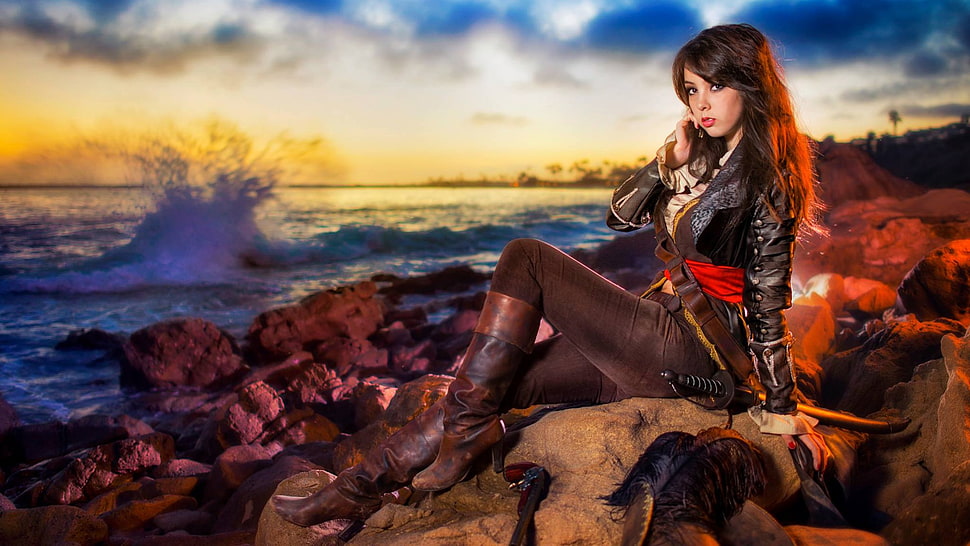 Assassin's Creed, cosplay, Monika Lee, pirates HD wallpaper