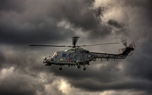 gray Helicopter HD wallpaper